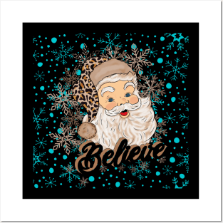 Sparkle Winter Santa Posters and Art